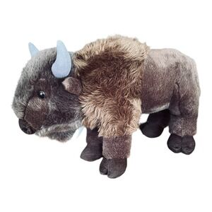 MIYONI by Aurora Brown Bison Buffalo w/ Gray Horns Plush Stuffed Animal 14"